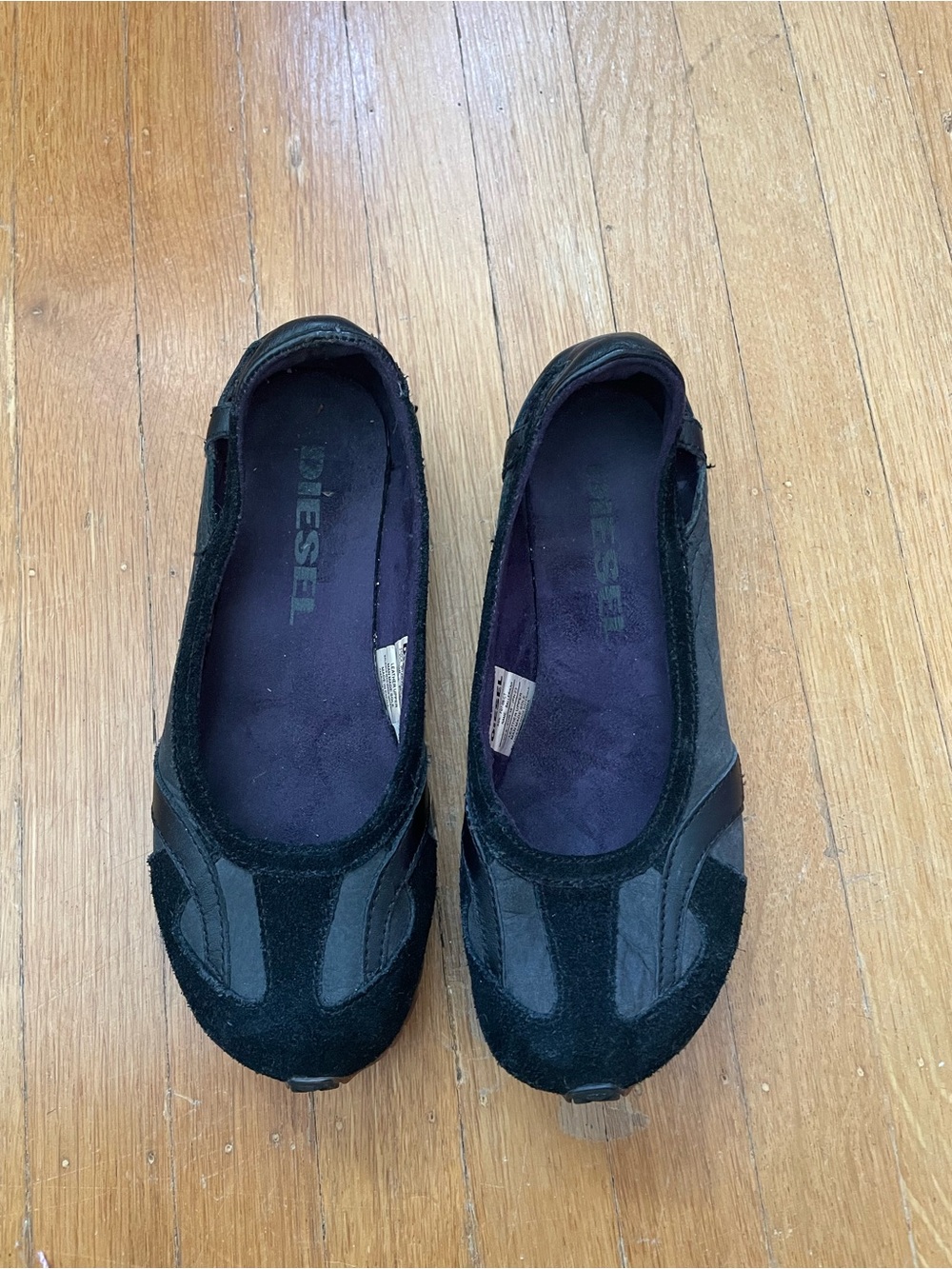 Diesel Black Slip-On Ballet Flats